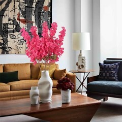 5 Pcs Delphinium Artificial Flowers 39.76” Fake Larkspur Flowers for Hot Pink