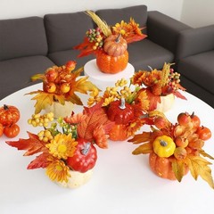 winemana Fall Decorations for Home – Set of 6 Artificial Pumpkins Mixed-4