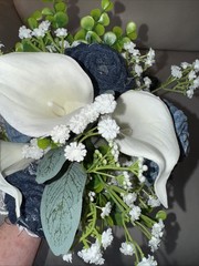 Forever Denim Rose Bridal Bouquet Corsage Boutonnière Wedding Anniversary