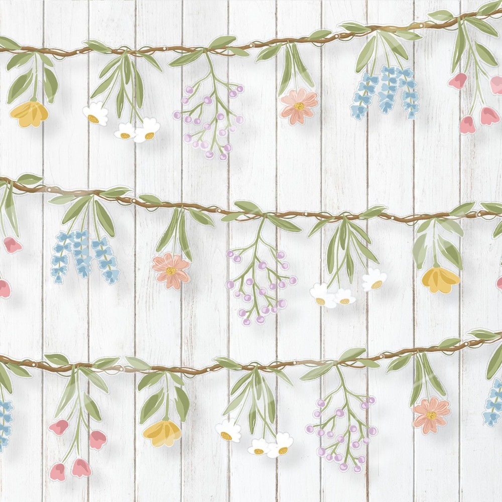Flower Banner Garland set Wildflower Floral Garden Decoration mixed