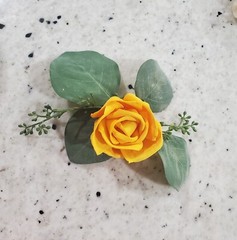 Yellow Wedding Cake Flower Eucalyptus Reusable Sola Wood Sunflower DIY Topper