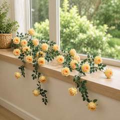 Artificial Rose Vine, rustic aesthetic Wall Hanging Outdoor Garland