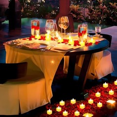 Rose Petals and LED Candles Set for Romantic Decor Valentine Propose Wedding US