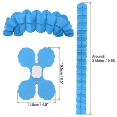 9.8ft Four-Leaf Garland, 12 Pack Tissue Paper Hanging Flower, Sky Blue
