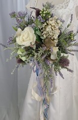 Lavender and Rose Garden Faux Silk Wedding Bouquet