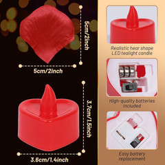 Rose Petals for Romantic Night – Artificial Red Rose Petals with LED Candles for