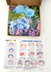 4 Crown DIY Flower Crowns Making Kit Handmade Floral Supplies included-NEW