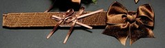 5 Corsage wristlets w bow,hard-to-find Chocolate Brown Shimmer BowChic snap-band