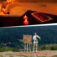 2000Pcs Red Artificial Rose Petals with 24Pcs Red LED Tea Lights Kit, for Decor