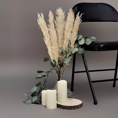 6 SPRAYS STEMS 49″ Natural Pampas Grass Dried Plant Party Events Decorations
