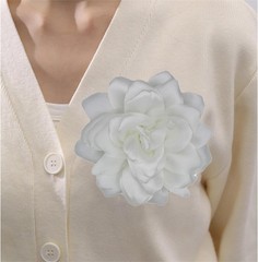 Satin Fabric Rose Flower Brooches – Handmade Floral Accessory for Wedding Par…