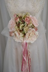 Pink Garden Ballerina Faux Silk Wedding Bouquet