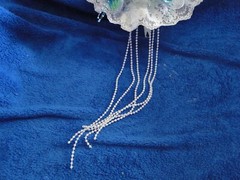 New Stunning Handmade Iridescent Peacock Teal and white Bridal Bouquet
