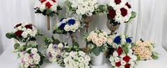 Set of 4 Bridesmaid Bouquets for Wedding – Silk Artificial Ivory Bridesmaid