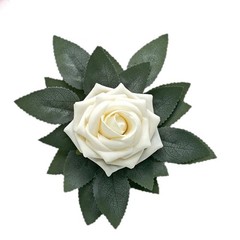100 Frosted Green Bulk Artificial Rose Leaves Faux Greenery Party Decorations