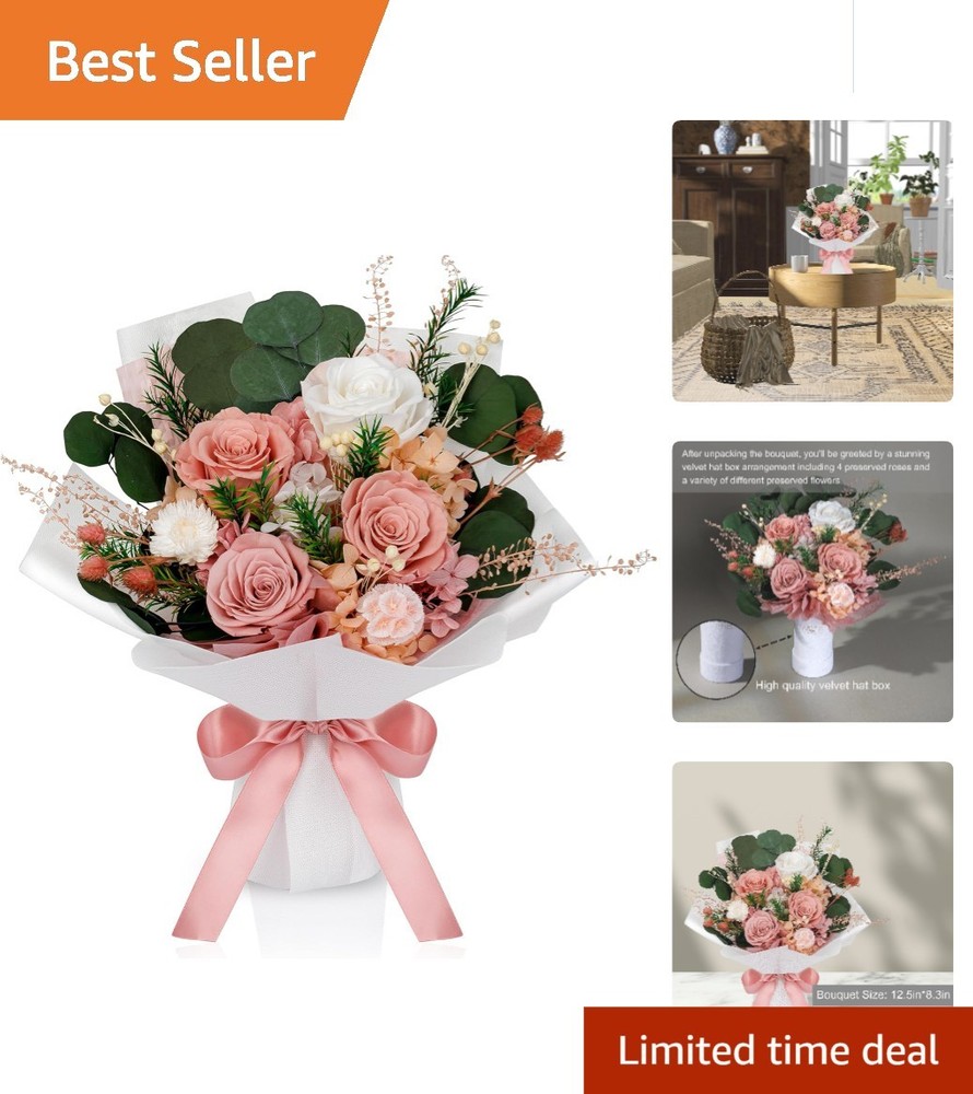 Elegant Mixed Roses Preserved Bouquet – Hassle-Free Gift for Special Occasions