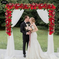 Red Artificial Flower Row for Home Party Wedding Flower Wall Decor Supplies
