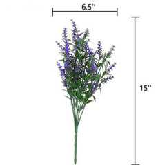 8Bundles Artificial Plants Flowers Fake Outdoor Plastic Faux UV Resistant Decor