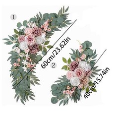 2 Pieces Wedding Arch Flowers Greenery Leaves Wedding Aisle Decoration