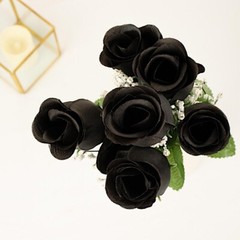 84 Black SILK ROSE BUDS Wedding Party Flowers Bouquets Decorations on SALE
