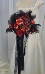 Deep Autumn Goth Faux Silk Bridal Bouquet