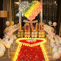 Rose Petals and LED Candles Set for Romantic Decor Valentine Propose Wedding US
