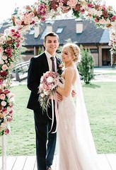 9″ Dusty Rose Wedding Bouquets for Bride, Cascading Bridal Bouquet for Bride …