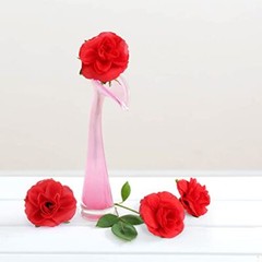 50pcs Mini Rose Artificial Flower Heads, 1.57” Real Looking Silk Rose for