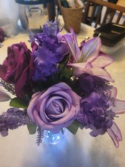 Flower Centerpieces for Tables Wedding-Purple shades, lilac, wisteria, lavender