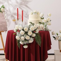 Artificial Silk Rose Flower Bouquet – White Fake Rose for Off White