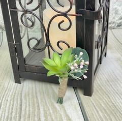 Artificial Wedding Bouquet & Boutonniere Set