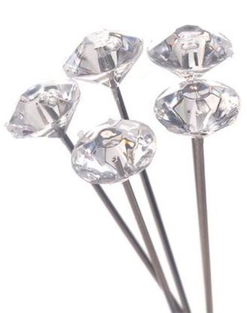 CRYSTALS JEWELS BOUQUET WEDDING CAKE FLOWERS CORSAGE FAVOR LOMEY DECOR 200 PINS