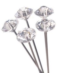 CRYSTALS JEWELS BOUQUET WEDDING CAKE FLOWERS CORSAGE FAVOR LOMEY DECOR 200 PINS