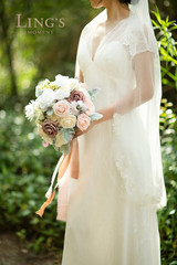 Ling’S Moment Dusty Rose Bridal Bouquet for Bride, Blush Pink Wedding Bouquets f
