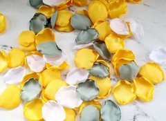 Dusty Sage rose petals Sunflower Yellow wedding decor Western Rustic Proposal