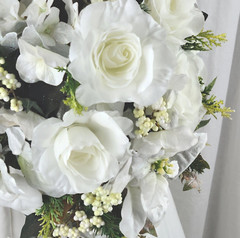 Winter Silver Cascade Silk Wedding Bouquet