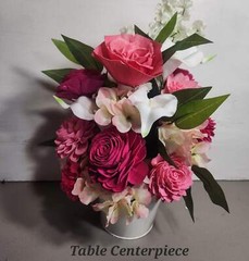 Fuchsia Pink Rose Calla Lily Bridal Wedding Bouquet Accessories