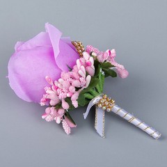 Set of 2 4 6 Wedding Corsages with Safety Pin Silk Ribbon Calla Lily Flowers