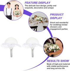 NUOBESTY Bridal Bouquet Holder 9X9X8 Inch Foam Floral Handle for Wedding DIY Art