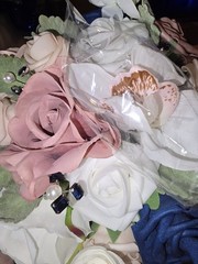 Ling’s Moment 9″ Wedding Dusty Rose/ Navy Bouquet for Bride, Bridesmaid’s Bouque