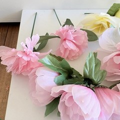 Ling’s Moment Artificial Flowers Box Set of 20 Pink White Wedding