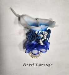 Royal Blue Rose Calla Lily Bridal Wedding Bouquet Accessories