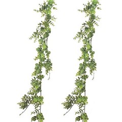 Artificial Boxwood Garland, 2 Packs 6 Ft Lifelike Greenery Vine Hanging