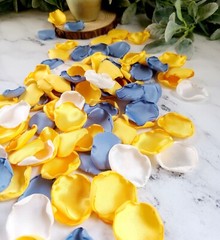 Yellow Rose Petals Dusty Blue Flower Petals Wedding Decor I Do Proposal Box