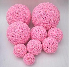 Pink Rose Flower Pomander Wedding Kissing Ball 11-12 inches 1 Piece USA Seller