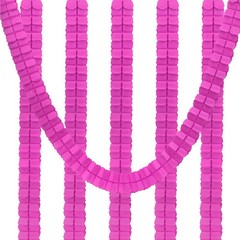 6Pcs 9.8ft Four Leaf Paper Flower Garland Hanging Streamers Fuchsia