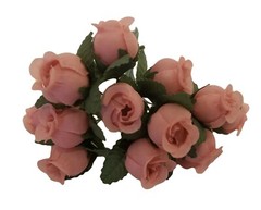 Lot 144 pcs Pink Artificial Rosebuds Roses Millinery Craft Flowers 16mm 5/8″