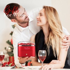 NEWNOVE Gifts for Her, Preserved Real Red Rose with Angle Wings 2-red