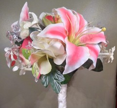 Handmade Wedding Bouquet Pink And White With Jewels Beautiful Made In 2010