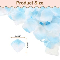 1000pcs Artificial Rose Petals Fake Silk Flower Petals for Wedding, Light Blue